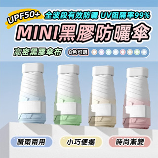 [臺灣發貨]MINI 15CM 漸變輕量黑膠傘 UPF50+ 雨傘 洋傘 晴雨兩用 手動傘 黑膠防曬降溫 #BD657