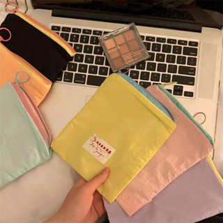 AN.MART馬卡龍彩色化妝包大容量化妝包旅行手拿包月經包雜物收納包拉鍊包AM