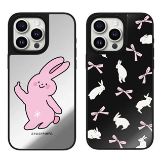 鏡面 小兔子 粉兔 磁吸 適用於蘋果iPhone 16 pro max 15 plus 14 13 12 手機殼 卡通
