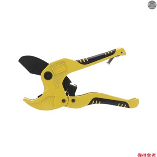 Pvc 切管機,用於切割 PEX、PVC、PPR 塑膠軟管和管道的重型棘輪管切割機,最大 1-5/8 英寸(黃色)