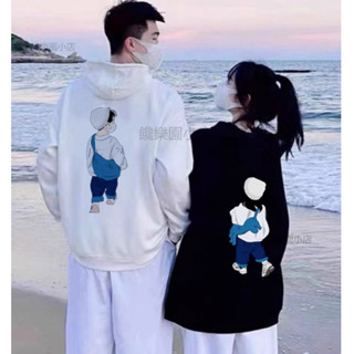 ⭐【饞樂園】加絨加厚 女生衛衣 帽t女 帽t 情侶裝 可愛印花上衣 連帽外套 長袖上衣 秋冬款 衛衣 情侶帽t 長袖帽