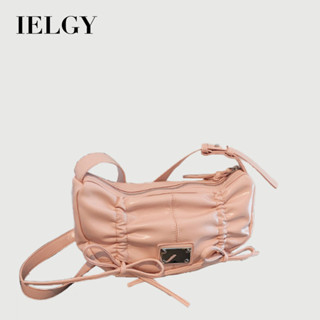 IELGY 褶皺蝴蝶結餃子包 小眾腋下包 時尚芭蕾風斜揹包