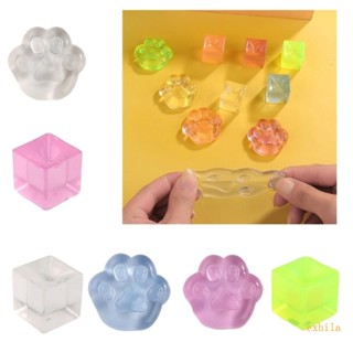 Exhila 可擠壓 TPR 玩具透明冰塊毛絨玩具兒童青少年焦慮玩具