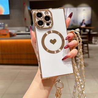 TK小香風 斜跨掛鏈 磁吸 手機殼 適用 蘋果 iPhone 16 15 14 12 13 11 Pro Max 防摔殼