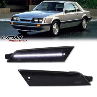 2 件裝汽車野馬 LED 後側標誌燈燈適用於福特野馬 1979-1986 配件白色黃色 12V