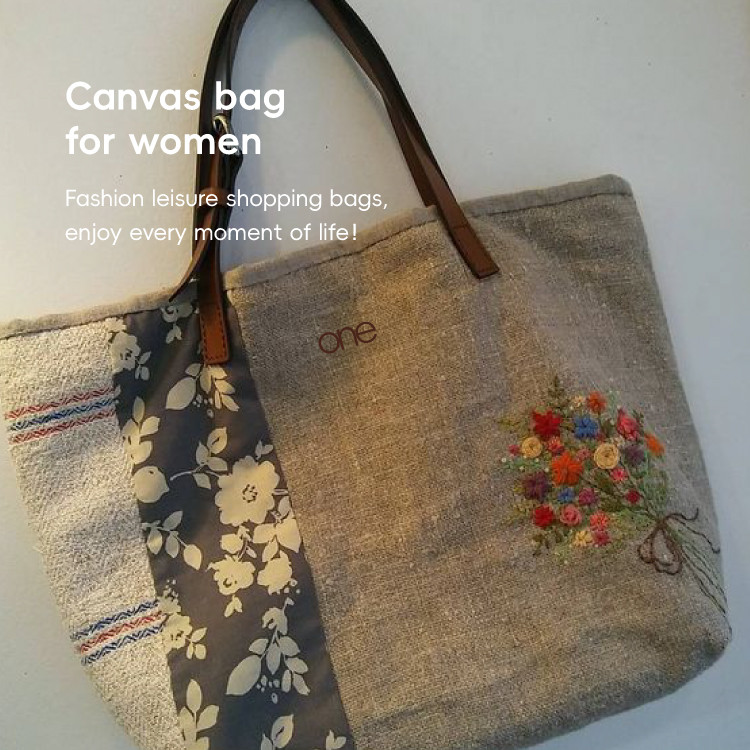 Promotion Custom Women's Natural Durable Cotton Canvas Shopp