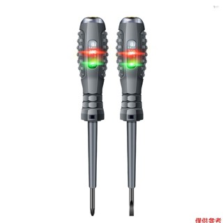 Aneng B05 2Pcs 一字/十字螺絲刀電動測試筆多功能家用螺絲刀帶指示燈電工工具