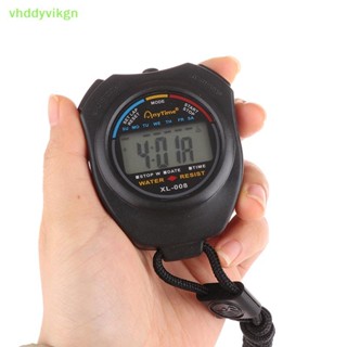 Vhdd 1PC LCD 計時器秒錶計時器工具黑色新款便攜式防水計時碼表手持秒錶數字運動秒錶 TW