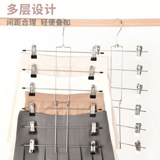 🌱臺灣暢銷🌱褲夾 衣褲架 褲子收納架 掛褲 不銹鋼裙架裙子褲子專用夾褲架夾子衣櫃傢用無痕衣架掛衣收納神器