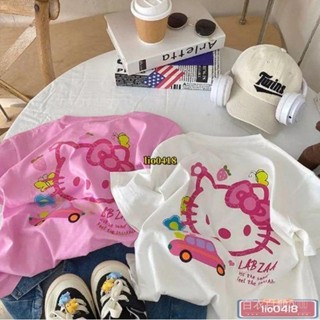 桃園發貨👉 童裝 ins風 女童 洋氣 短袖 t恤純棉新款夏款 粉色 卡通童裝 衣服中小童兒童半袖夏/免運