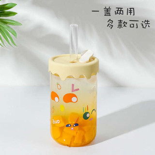 飲料杯 珍珠奶茶環保杯 高硼矽玻璃杯女生珍珠奶茶吸管杯家用咖啡杯耐熱水杯新款果汁杯子