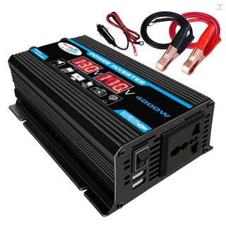 300w 汽車電源逆變器 12V 至 110V 交流轉換器 LED 數顯修正正弦波逆變器,帶通用插座 USB 充電埠開