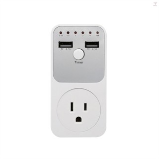 多功能電壓保護器智慧倒數計時器插座,帶 2 個 USB 埠時間控制器開關,適用於家用電器