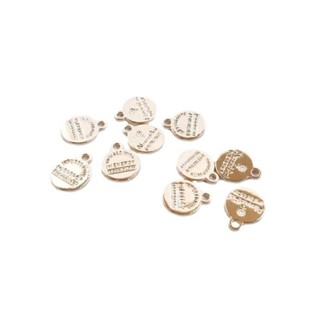 宏雲Hongyun-Ala新品-14K包真金保色配件英文字母圓牌小吊飾diy手鏈手作首飾品掛件吊墜
