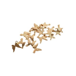 宏雲Hongyun-Ala新品-阿啦14k包金砂面五角星星蝴蝶吊墜diy保色首飾品耳環耳吊掛件配飾
