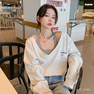 P3-假兩件衛衣女短款長袖設計感小眾vibe風春秋季外套初秋上衣潮 ins