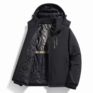 鼕季情侶戶外黑科技石墨烯防風防水保暖夾剋登山服衝鋒衣連帽外套ny1103