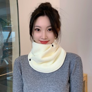 秋冬新款搖粒絨圍脖高級感保暖脖套男女圍巾刷毛雙層加厚護頸椎