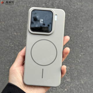 同款鈦灰色Magsafe強磁吸充電適用小米15手機殼15pro磨砂高階炭灰色14/13商務奢華K70超薄亞克力硬外殼
