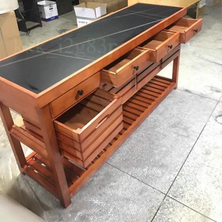 【廠家直銷✨】美式鄉村中島臺 實木料理臺 開放式餐邊櫃 廚房家用檯面 可移動餐桌櫃 烤箱架 隙縫收納架 電器架 微波爐架