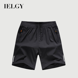 IELGY 夏季冰絲運動速乾褲男士短褲寬鬆 外穿沙灘休閒褲