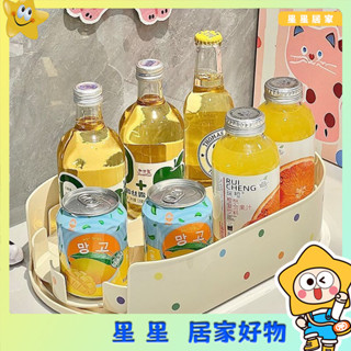 【波點美學】飲料旋轉盤收納盒冰箱整理調味料神器廚房瓶子多功能置物架罐轉盤