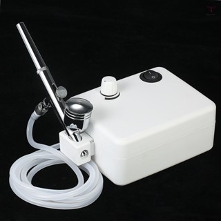 多用途噴槍迷你空氣壓縮機套裝重力送氣刷套件用於藝術繪畫紋身美甲工藝蛋糕噴霧模型氣刷美甲工具套裝 100-240V