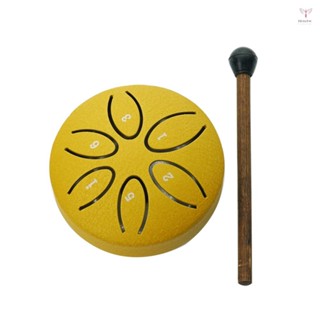 鋼舌鼓 3 英寸 6 音符打擊樂器香膏鼓帶鼓槌用於冥想瑜伽初學者主要家庭朋友聖誕禮物迷你手盤鼓