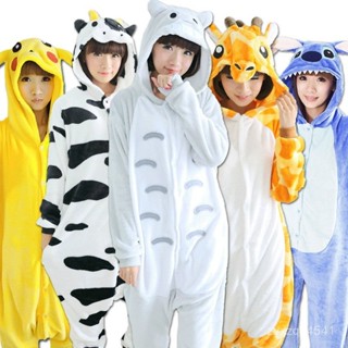 冬季新品🏆🏆珊瑚絨動物卡通連體家居服睡衣兒童男女款式長頸鹿成人 KMGG