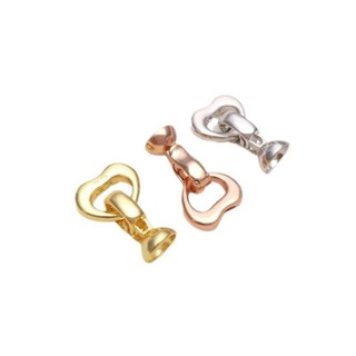 宏雲Hongyun-Ala新品-保色真空鍍18k真金925銀玫瑰金心形珍珠扣手工diy項鍊連接收尾扣