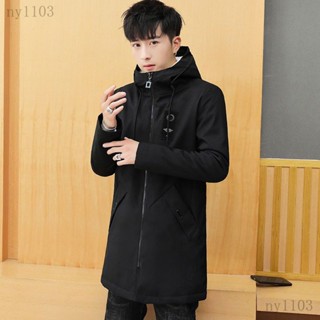 男裝推薦 保暖外套 男人本色 棉衣男中長款連帽棉服加絨加厚時尚保暖棉襖外套精選鼕季爆款學生韓版男士外套ny1103