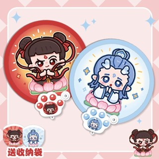 #Original 卡通哪吒自拍反光摺扇帶兒童節可愛小風扇便攜店鋪原創卡通哪吒自拍反光板折疊扇子隨身攜帶兒童天可愛小風扇