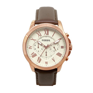 FOSSIL | 羅馬時標計時多功能腕錶 - 玫瑰金X褐色 FS4991
