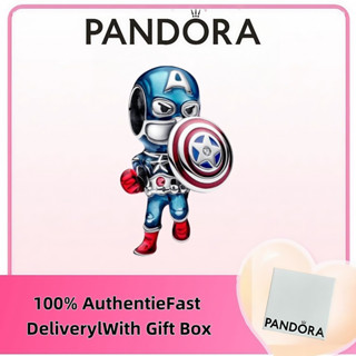 PANDORA MARVEL 免稅 100% s925 純銀首飾潘多拉戒指首飾漫威復仇者聯盟美國隊長吊飾 793129C