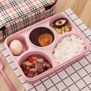 便當盒 便攜微波飯盒 tempat nasi 便當盒微波爐加熱飯盒學生餐盒分格餐盤上班族分隔多格午餐盒密封