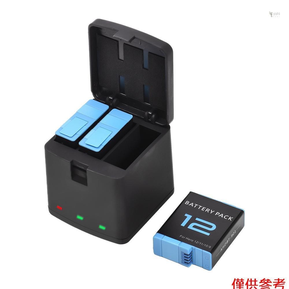 Yoh 3 塊 1800mAh 電池 + 3 槽電池充電器,帶 USB 端口 C