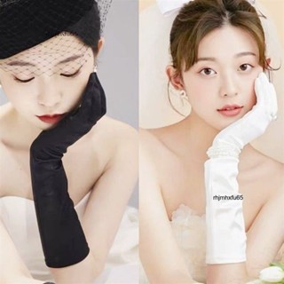 現+免運🚀禮服手套 郝本風手套 優雅復古緞面 長款黑色手套 拍照寫真晚禮服新娘造型 旅拍手套