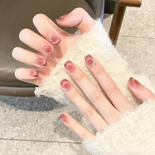 【指尖芭蕾】顯白酒紅月光貓眼法式爆閃百搭歐美ins風可拆卸美甲片穿戴甲30片美甲片 穿戴甲 假指甲 美甲飾品 可拆卸指甲