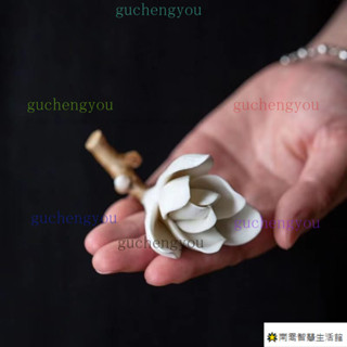 【臺灣出貨】古風傳統文化ins玉蘭花筆架陶瓷筆山毛筆架子筆擱創意文房四寶擺件擱筆架書房