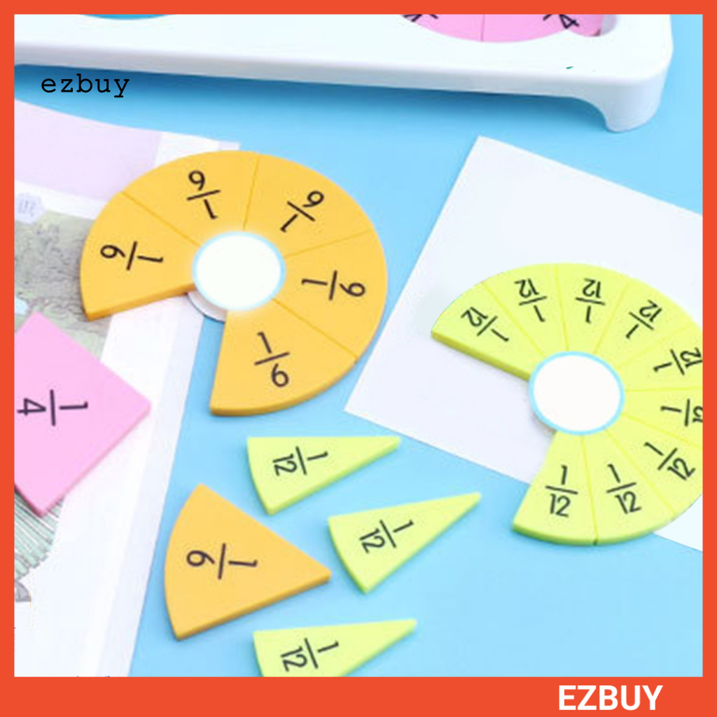 [EY] 益智分數積木動手分數操作彩色分數圈小學生數學玩具兒童學習分數教育教具