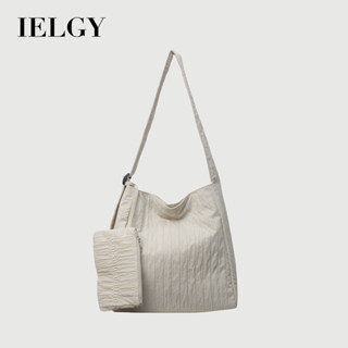 IELGY 大容量帆布腋下包 簡約質感通勤斜揹包 時尚大學生托特包