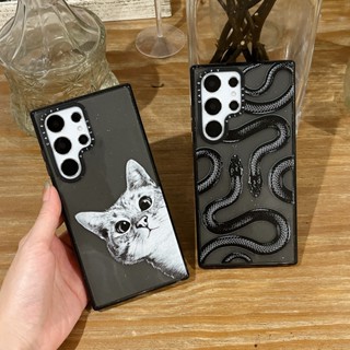 SAMSUNG 【黑曼巴貓】Caseti 時尚閃粉 Tpu 手機殼 SoftPattern 手機殼適用於三星 s25ul