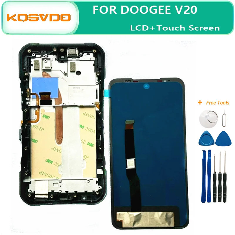 全新原裝適用於 Doogee V20 V20 PRO 液晶屏幕帶數字轉換器完整組裝手機原裝液晶顯示屏替換零件