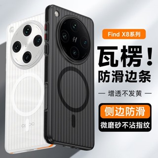 臺灣出貨|德係高品質|OPPO FINDX8pro X8S ultra 手機殼瓦楞光柵磁吸FindX8防滑防摔保護套