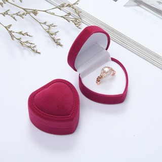 首飾盒 Jewelry box 項鍊盒 戒指盒 【2977人收藏】高檔心形桃心首飾盒 噴絨絨布戒指耳環盒 飾品包裝珠寶盒