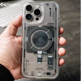 Spigen 適用iPhone 16 Pro Max手機殼 蘋果14 立體科技殼 15 Pro Max磁吸無線充 保護殼