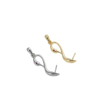 宏雲Hongyun-Ala新品-強保色14k包金天鵝頭粘巴洛克珍珠空託吊墜diy手作阿飄飾品材料