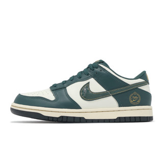 Nike 經典休閒鞋 Dunk Low GS 大童 女鞋 墨綠 金 燙金 [ACS] FB9109-301