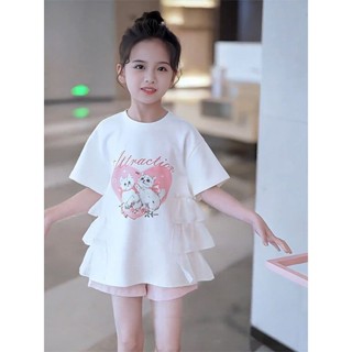 【1388人收藏】女童夏季T恤2025新款女孩兒童洋氣時髦夏裝短袖上衣半袖卡通
