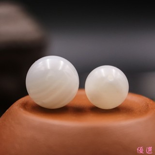 【優選】天然深海白貝殼玉化圓珠散珠 星月佛珠隔珠手串手鍊DIY搭配飾品DIY01